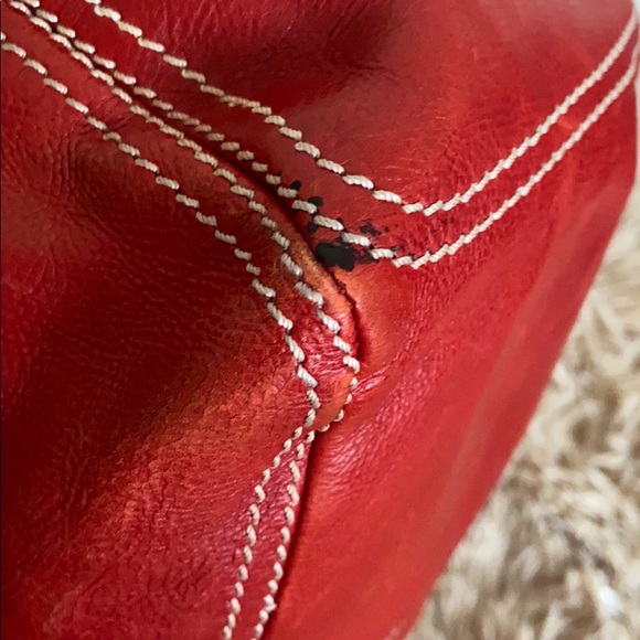 Auth Celine Boogie Red Leather Handbag - Picture 14 of 16